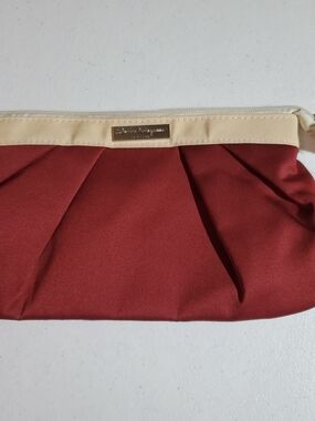 Salvatore Ferragamo Red Zippered Pleated Parfum Bag